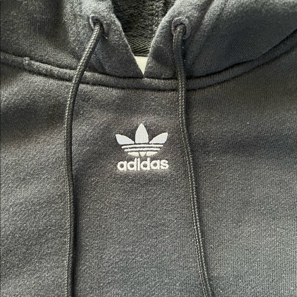 Adidas Originals Womens Cropped Hoodie {Blk/Wht} L - Picture 9 of 11